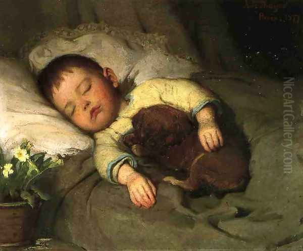 Sleep Oil Painting by Abbott Handerson Thayer