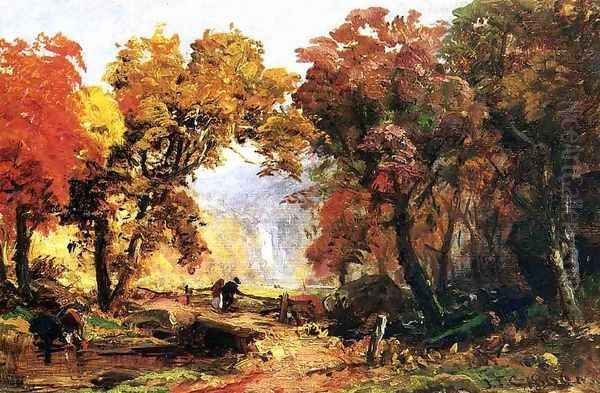 Autumn Landscape Oil Painting by Abbott Handerson Thayer