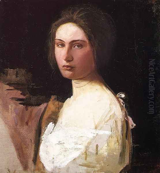 Study of Alma Wollerman Oil Painting by Abbott Handerson Thayer