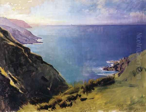 Cornish Headlands Oil Painting by Abbott Handerson Thayer