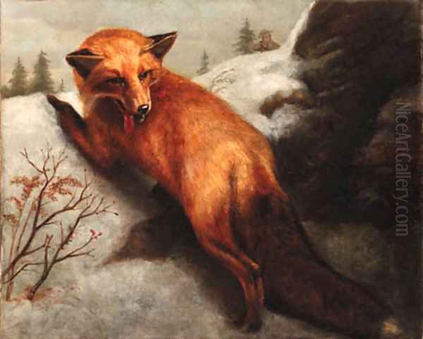 The Red Fox Oil Painting by Abbott Handerson Thayer