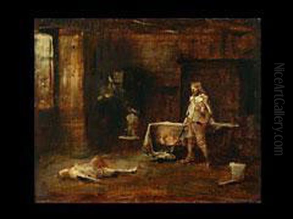 Das Duell Oil Painting by Mihaly Munkacsy