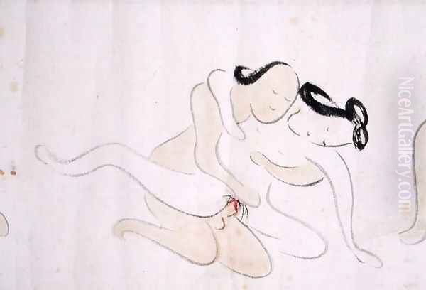 A Shunga 5 Oil Painting by Ike no Taiga