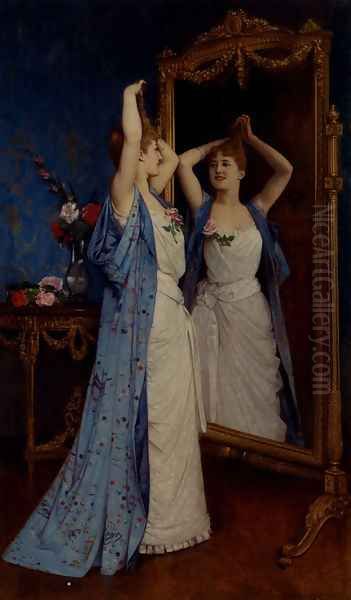 La Toilette Oil Painting by Auguste Toulmouche