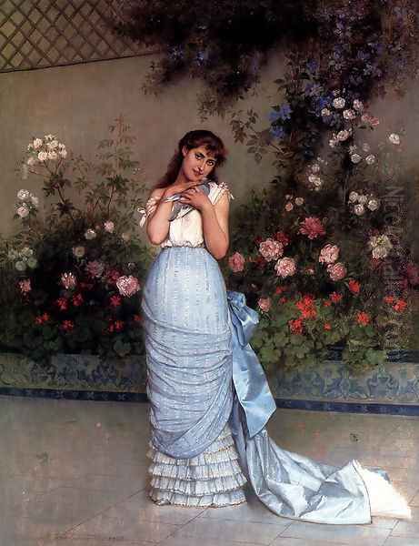 An Elegant Beauty Oil Painting by Auguste Toulmouche