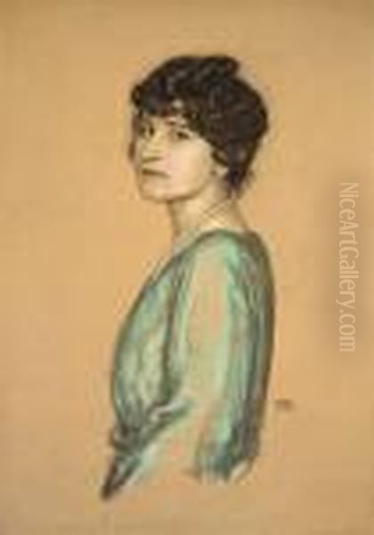 Portrait Einer Jungen Frau Oil Painting by Franz von Stuck