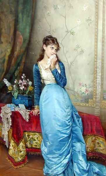 The Love Letter I Oil Painting by Auguste Toulmouche