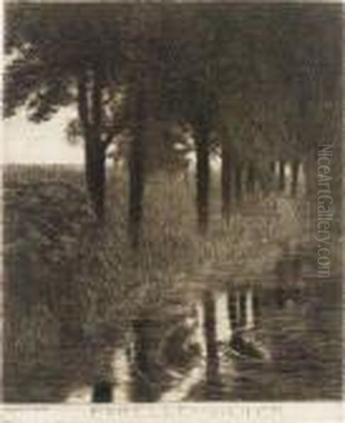 Forellenweiher Oil Painting by Franz von Stuck