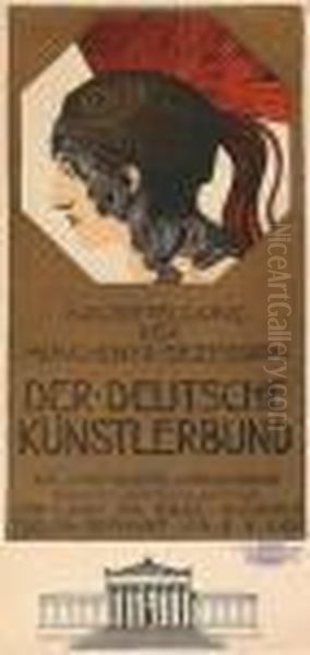 X. Ausstellungder Munchener Sezession - Der Deutsche Kunstlerbund Oil Painting by Franz von Stuck