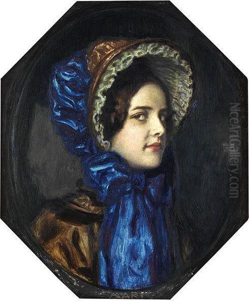 Mary Mit Biedermeierhut Oil Painting by Franz von Stuck