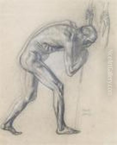 Figure Study Oil Painting by Franz von Stuck