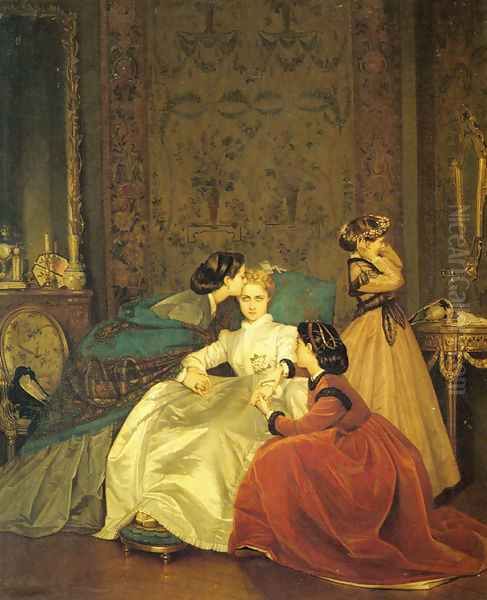 The Reluctant Bride Oil Painting by Auguste Toulmouche