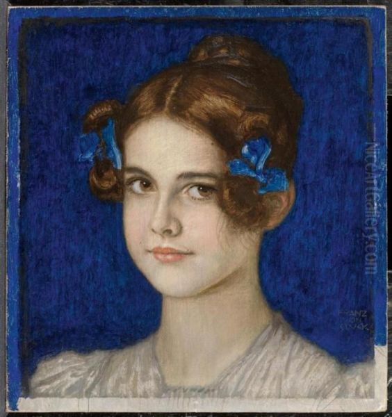 Portrait Of Daughter Mary Oil Painting by Franz von Stuck