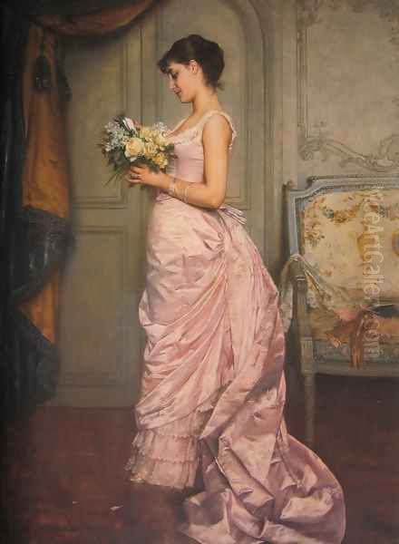 Le Billet Oil Painting by Auguste Toulmouche