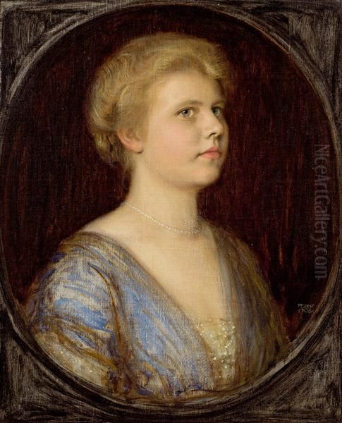 Bildnis Einer Jungen Frau Oil Painting by Franz von Stuck