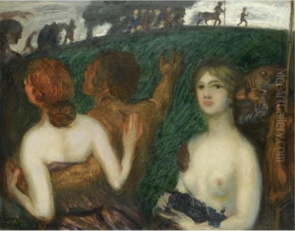 Fruhling (spring) Oil Painting by Franz von Stuck