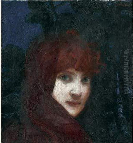 Portrait De Femme Oil Painting by Franz von Stuck