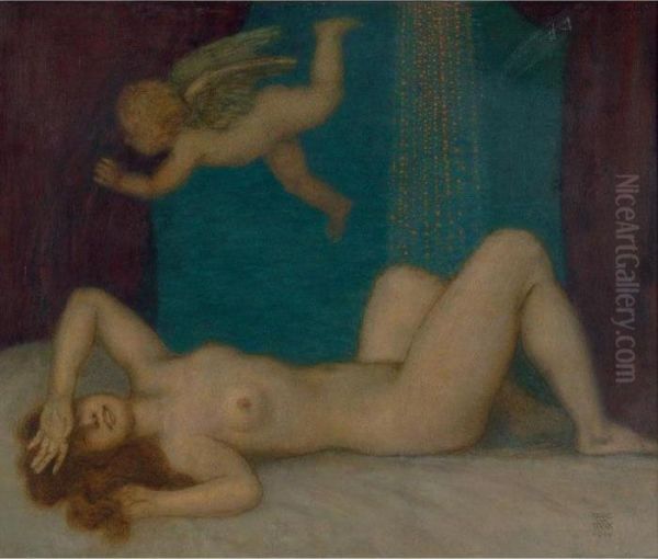 Danae Oil Painting by Franz von Stuck