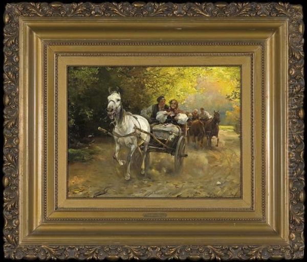 Merry Ride Oil Painting by Alfred Wierusz-Kowalski