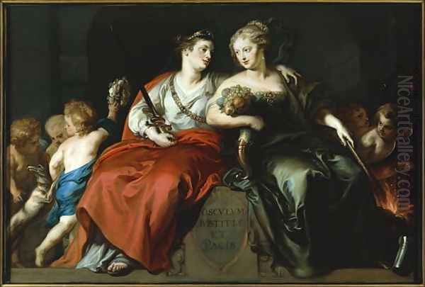 Allegory of Peace and Justice after the Thirty Years War, 1649 Oil Painting by Theodor Van Thulden