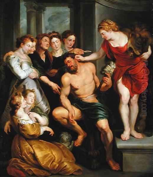 Hercules and Omphale Oil Painting by Theodor Van Thulden