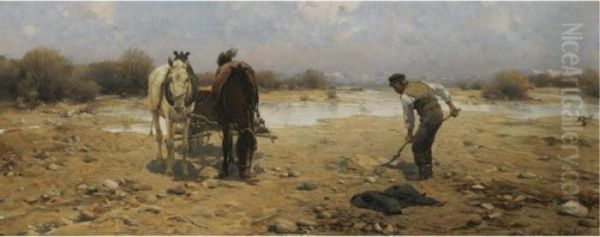 The Sand Digger Oil Painting by Alfred Wierusz-Kowalski