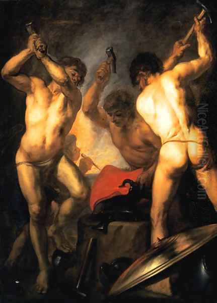 The Forge of Vulcan Oil Painting by Theodor Van Thulden