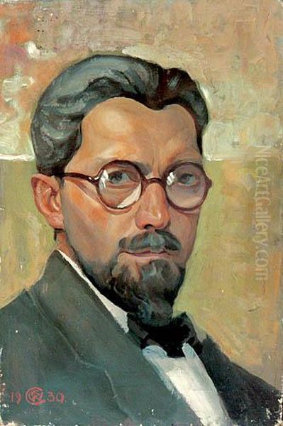 Autoportret Oil Painting by Alfred Wierusz-Kowalski