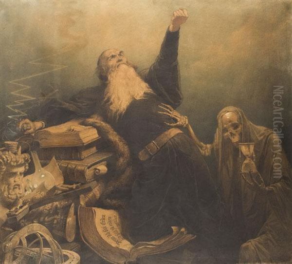 Faust Vegoraja Oil Painting by Mihaly von Zichy