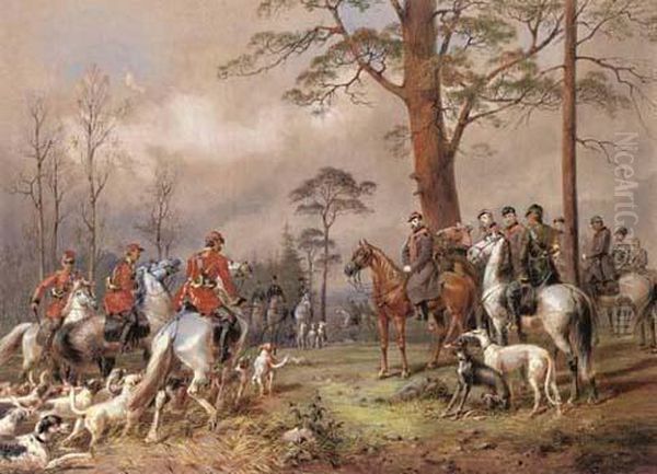 The Hunt Oil Painting by Mihaly von Zichy