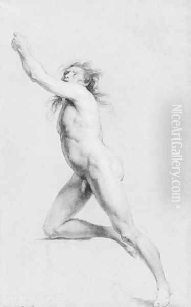 Study from Life: Nude Male Oil Painting by John Trumbull