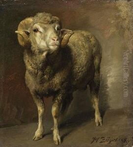 Widder. Oil Painting by Heinrich Johann Von Zugel