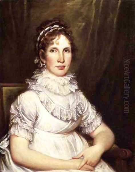 Portrait of Mrs. Isaac Bronson (nee Anna Olcott) Oil Painting by John Trumbull