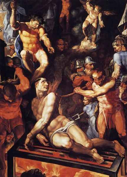 Martyrdom of St Lawrence 1592 Oil Painting by Pellegrino Tibaldi