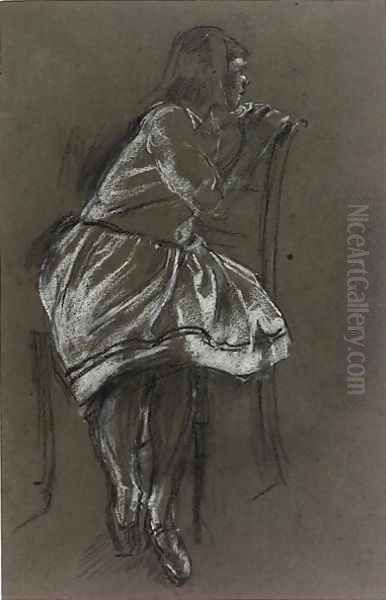 Girl Sitting on a Chair Oil Painting by Henry Tonks