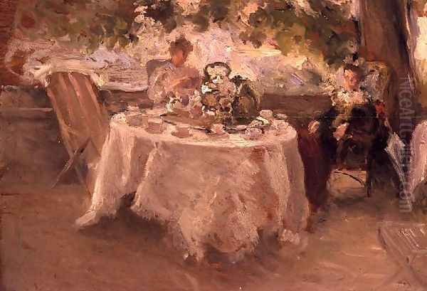 The Tea Party Oil Painting by Henry Tonks