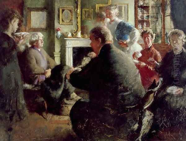 Steer at Home, 109 Cheyne Walk (on Christmas Eve) c.1929-30 Oil Painting by Henry Tonks