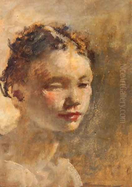 Girl's Head, c.1930 Oil Painting by Henry Tonks