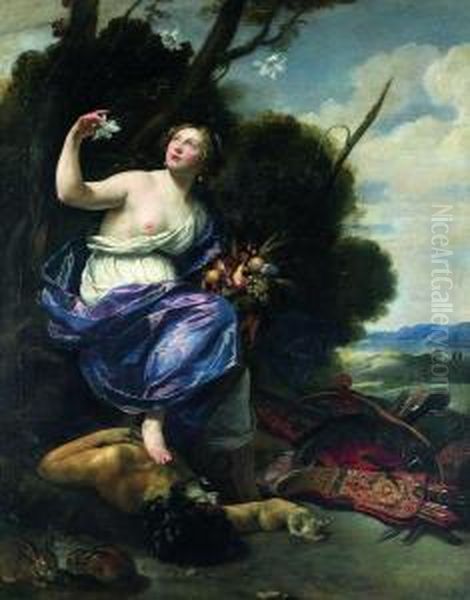 < Allegorie De La Paix Et De L'abondance >. by Aubin Vouet