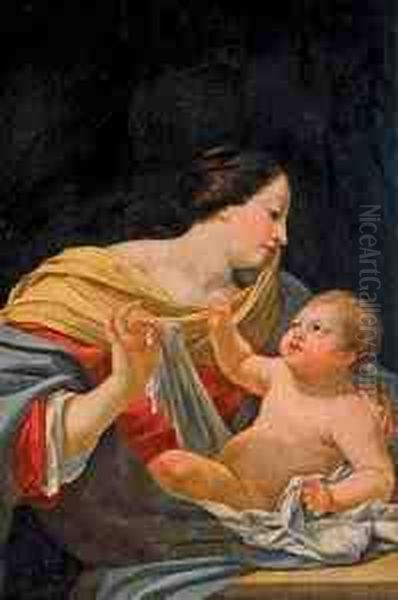 La Vierge Au Lange Oil Painting by Aubin Vouet