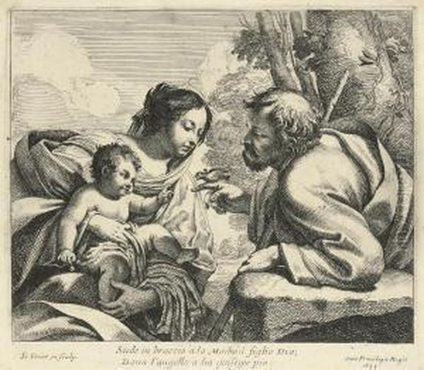 The Holy Family Oil Painting by Aubin Vouet