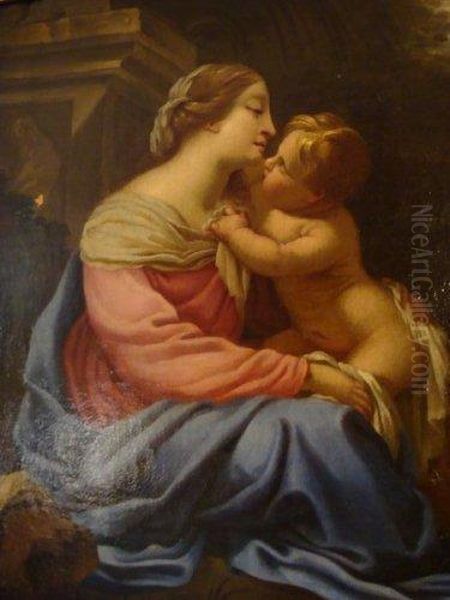 La Vierge A L'enfant. Oil Painting by Aubin Vouet