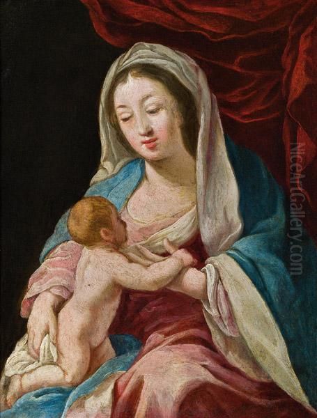 Madonna Mit Kind Oil Painting by Aubin Vouet