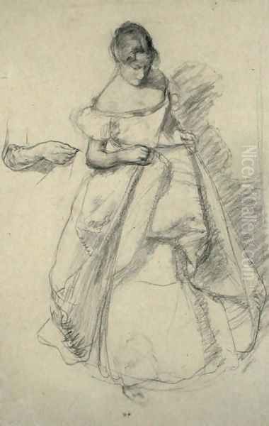 Study of a Girl Oil Painting by Henry Tonks