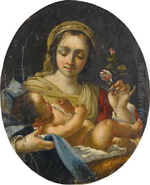 The Madonna Of The Rose Oil Painting by Aubin Vouet