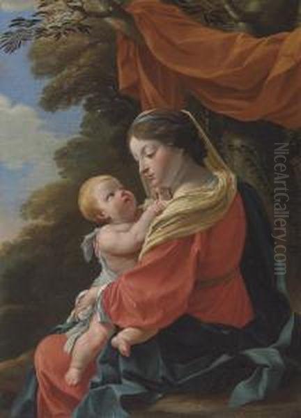 The Madonna And Child Oil Painting by Aubin Vouet