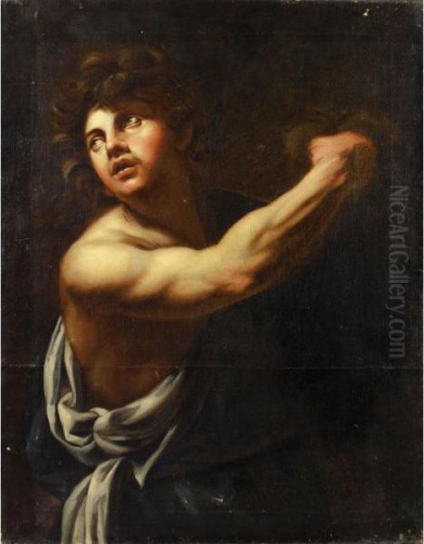 David Et Goliath Oil Painting by Aubin Vouet