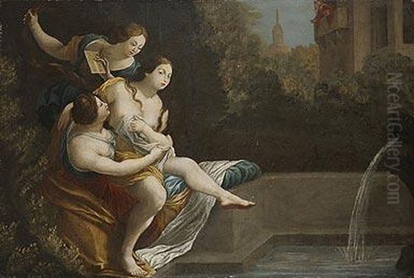 Betsabe En El Bano Oil Painting by Aubin Vouet