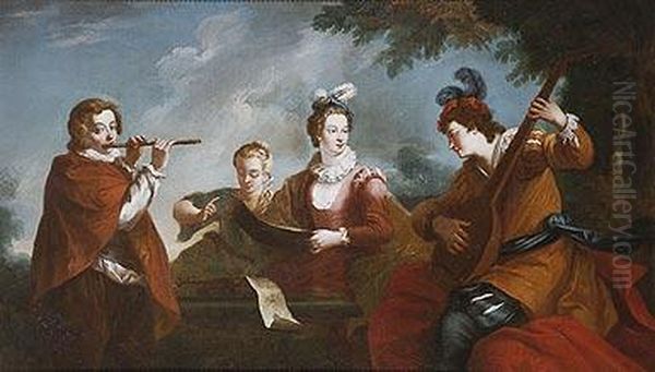 Concierto Galante Oil Painting by Aubin Vouet