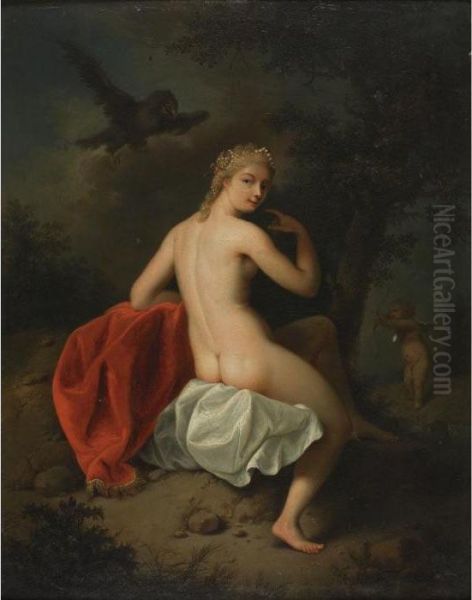 Venus And Cupid Oil Painting by Aubin Vouet